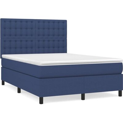 vidaXL Bett mit verstellbarem Kopfteil - Blau - Bett vidaXL Bett mit verstellbarem Kopfteil - Blau - Bett