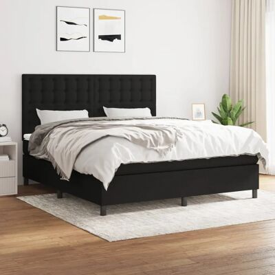 vidaXL Zwart 180x200cm Bed met Matras & Topper vidaXL Zwart 180x200cm Bed met Matras & Topper