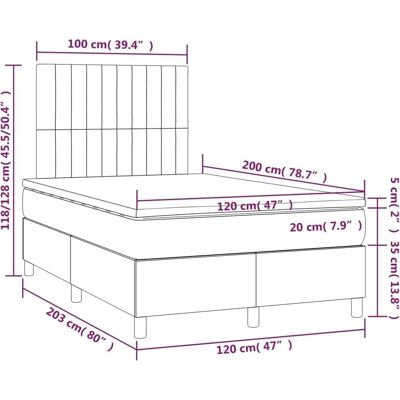 Maisonchic Dunkelgraues Bett mit Matratze - Bett Maisonchic Dunkelgraues Bett mit Matratze - Bett