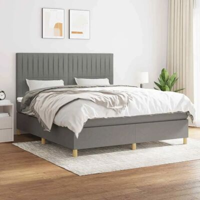 MAISONCHIC - Cama de muelles ensacados gris oscuro - Cama MAISONCHIC - Cama de muelles ensacados gris oscuro - Cama