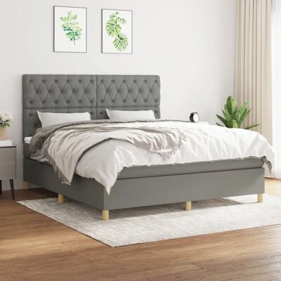 Maison Chic 160x200cm Graues Bett - Matratze & Rahmen Maison Chic 160x200cm Graues Bett - Matratze & Rahmen
