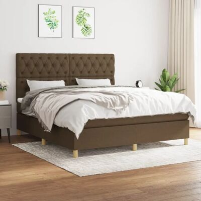 vidaXL Dunkelbraune 160x200cm Bett mit Taschenfederkernmatratze vidaXL Dunkelbraune 160x200cm Bett mit Taschenfederkernmatratze