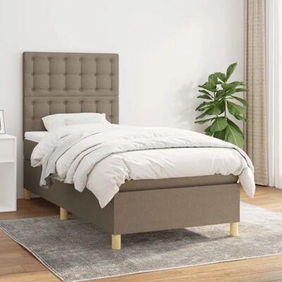 Jinlefu Taupe Grau Polsterbett mit Taschenfederkern Jinlefu Taupe Grau Polsterbett mit Taschenfederkern