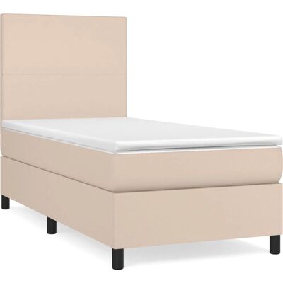 vidaXL Boxspringbett 3142700 - Kunstleder Cappuccino - Mitt stöd vidaXL Boxspringbett 3142700 - Kunstleder Cappuccino - Mitt stöd
