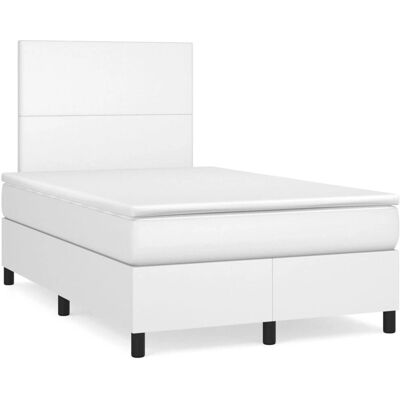 vidaXL Weißes Bett mit Verstellbarem Kopfteil - Bett vidaXL Weißes Bett mit Verstellbarem Kopfteil - Bett