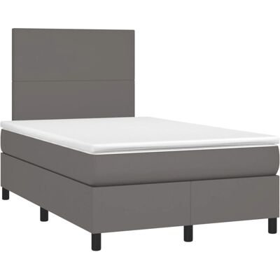 vidaXL Bett mit verstellbarem Kopfteil - Grau - Bett vidaXL Bett mit verstellbarem Kopfteil - Grau - Bett