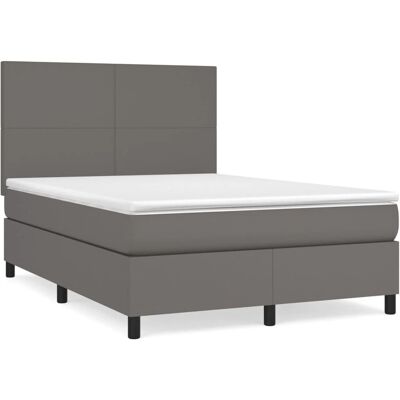 vidaXL Grijs Bed met verstelbaar hoofdbord - Bed vidaXL Grijs Bed met verstelbaar hoofdbord - Bed