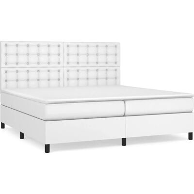 vidaXL Bett mit Matratze - Weiß 200x200 cm vidaXL Bett mit Matratze - Weiß 200x200 cm