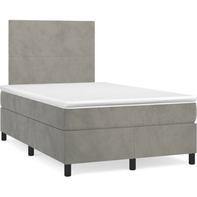 vidaXL 3142899 Hellgraues Samtbett - Bett vidaXL 3142899 Hellgraues Samtbett - Bett