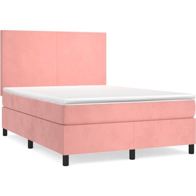 vidaXL Rosa Samt Bett mit Verstellbarem Kopfteil - Bett vidaXL Rosa Samt Bett mit Verstellbarem Kopfteil - Bett