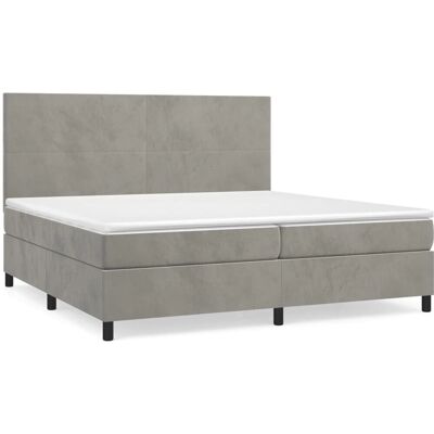 vidaXL 200x200cm hellgraues Samtbettenbett vidaXL 200x200cm hellgraues Samtbettenbett