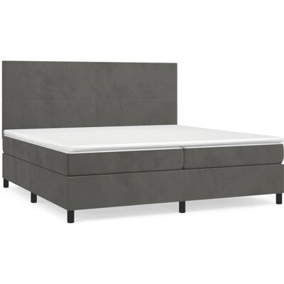 vidaXL 3142924 Bed - Donkergrijs Fluweel, 200x200 cm vidaXL 3142924 Bed - Donkergrijs Fluweel, 200x200 cm