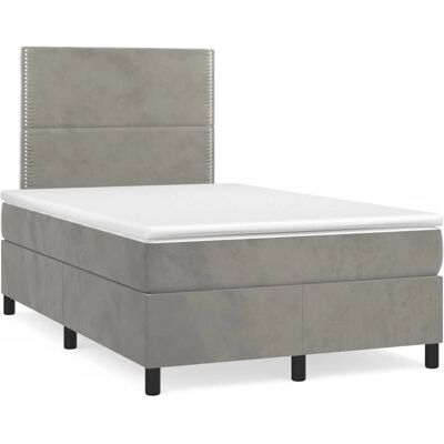 vidaXL Bett mit Samtstoff, Verstellbares Kopfteil, Taschenfederkernmatratze - Bett vidaXL Bett mit Samtstoff, Verstellbares Kopfteil, Taschenfederkernmatratze - Bett