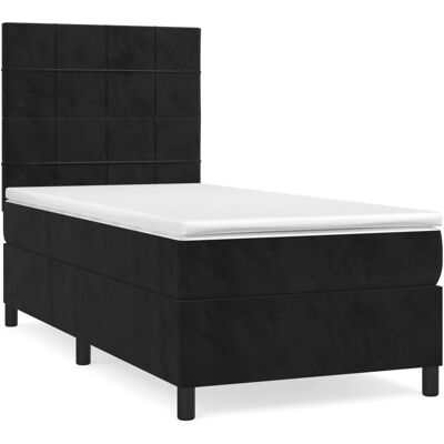 VidaXL Bett - Schwarz - Verstellbares Kopfteil - Erholsamer Schlaf VidaXL Bett - Schwarz - Verstellbares Kopfteil - Erholsamer Schlaf