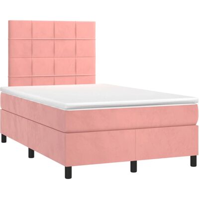 vidaXL Rosa Samt Bett mit Matratze - Bettart vidaXL Rosa Samt Bett mit Matratze - Bettart