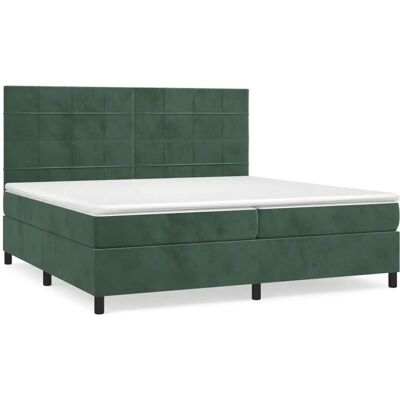vidaXL Boxspringbett - Samt Dunkelgrün 200x200cm - Bett vidaXL Boxspringbett - Samt Dunkelgrün 200x200cm - Bett