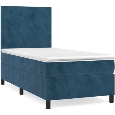 Lit en Velours Bleu VidaXL - Tête de lit réglable & Matelas à ressorts - Publicité Lit en Velours Bleu VidaXL - Tête de lit réglable & Matelas à ressorts - Publicité