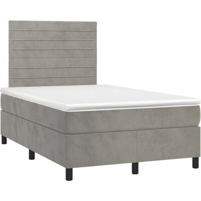 vidaXL 17733 Graues Hell Velours Bett mit Verstellbarem Kopfteil - Bett vidaXL 17733 Graues Hell Velours Bett mit Verstellbarem Kopfteil - Bett