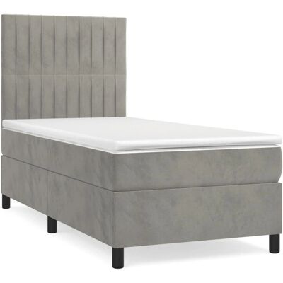 vidaXL 3143121 Lit - Velours, Gris Clair, Tête de Lit Réglable - Lit - Publicité vidaXL 3143121 Lit - Velours, Gris Clair, Tête de Lit Réglable - Lit - Publicité