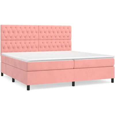 vidaXL Pink Velvet Bett mit Verstellbarem Kopfteil - Bett vidaXL Pink Velvet Bett mit Verstellbarem Kopfteil - Bett