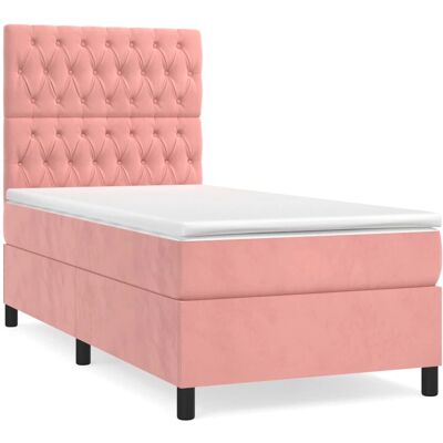 vidaXL Rosa Samt Bett mit Verstellbarem Kopfteil - Bett vidaXL Rosa Samt Bett mit Verstellbarem Kopfteil - Bett