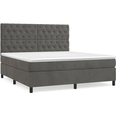 vidaXL Bed met verstelbaar hoofdbord - 200x200cm - Grijs vidaXL Bed met verstelbaar hoofdbord - 200x200cm - Grijs