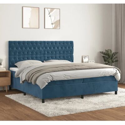 Maison Chic Samtbett - 200x200 cm - Bett, Dunkelblau, Modell 200x200 Maison Chic Samtbett - 200x200 cm - Bett, Dunkelblau, Modell 200x200