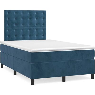 vidaXL Bett mit Dunkelblauem Samtbezug - Verstellbares Kopfteil, Taschenfederkernmatratze vidaXL Bett mit Dunkelblauem Samtbezug - Verstellbares Kopfteil, Taschenfederkernmatratze