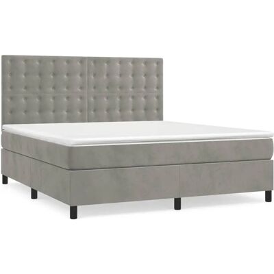 VidaXL Hellgraues Samtbetten - Bett VidaXL Hellgraues Samtbetten - Bett