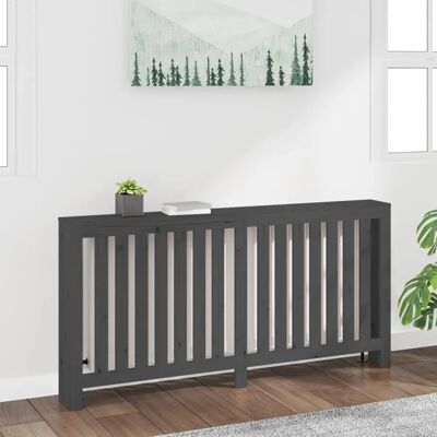 vidaXL Radiatorcover Grå 169x19x84 cm Massivt fyrretræ - Radiatorcover vidaXL Radiatorcover Grå 169x19x84 cm Massivt fyrretræ - Radiatorcover