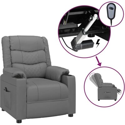 vidaXL Elektrischer Sessel Grau - Verstellbarer Fuß- & Rückenlehne - Bequem & Langlebig vidaXL Elektrischer Sessel Grau - Verstellbarer Fuß- & Rückenlehne - Bequem & Langlebig