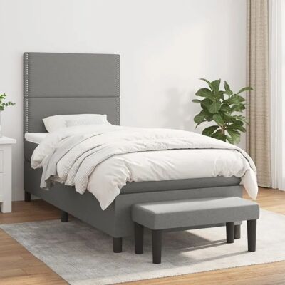 Maison Chic Dunkelgraues Bett mit Höhenverstellbarem Kopfteil - Bett Maison Chic Dunkelgraues Bett mit Höhenverstellbarem Kopfteil - Bett