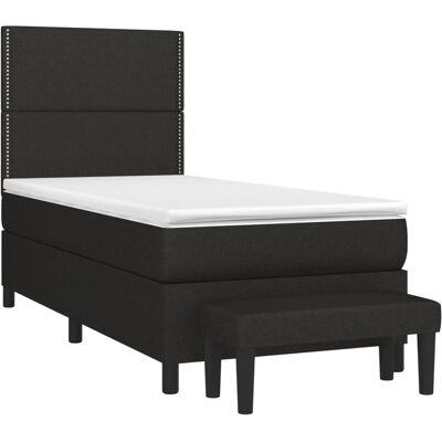vidaXL Schwarzes 100x200cm Bett mit Matratze & Zubehör vidaXL Schwarzes 100x200cm Bett mit Matratze & Zubehör