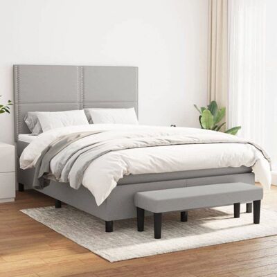 MAISONCHIC 140x200cm Bett mit Taschenfederkernmatratze - Grau MAISONCHIC 140x200cm Bett mit Taschenfederkernmatratze - Grau