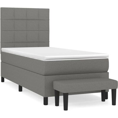 vidaXL 3136550 dunkles Grau Bett mit Matratze vidaXL 3136550 dunkles Grau Bett mit Matratze