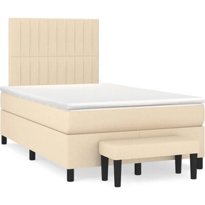 VidaXL Bett mit Matratze - Creme Taschenfederkern VidaXL Bett mit Matratze - Creme Taschenfederkern