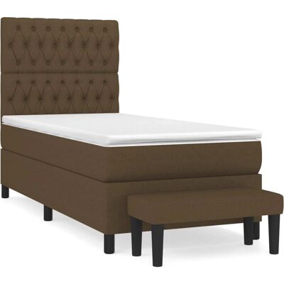VidaXL Dunkelbraune 100x200cm Bett mit Matratze & Bank VidaXL Dunkelbraune 100x200cm Bett mit Matratze & Bank