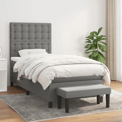 Maisonchic Dunkelgraues Boxspringbett - Matratze & Zubehör Maisonchic Dunkelgraues Boxspringbett - Matratze & Zubehör