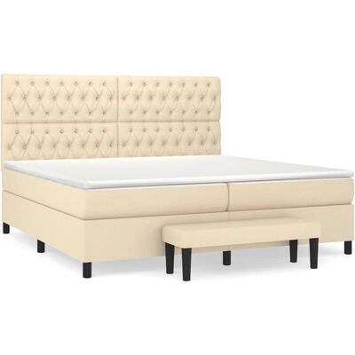 vidaXL Bett mit Matratze - Creme, 200x200 cm, Modell 3136946 vidaXL Bett mit Matratze - Creme, 200x200 cm, Modell 3136946