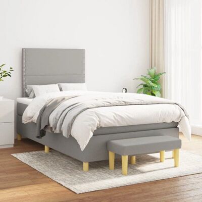 MAISONCHIC 120x200cm Hellgraues Boxspringbett - Bett MAISONCHIC 120x200cm Hellgraues Boxspringbett - Bett