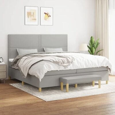 MAISONCHIC Modell 200x200cm Atmungsaktives Stoff Verstellbares Kopfteil Bett MAISONCHIC Modell 200x200cm Atmungsaktives Stoff Verstellbares Kopfteil Bett