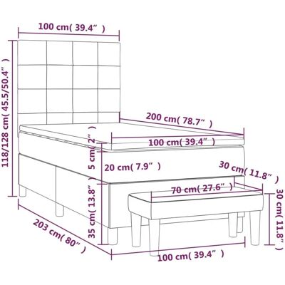 Jinlefu 100x200 cm Bett mit Taschenfederkernmatratze - Bett Jinlefu 100x200 cm Bett mit Taschenfederkernmatratze - Bett
