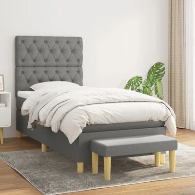 Maison Chic Donkergrijs Bed met Verstelbaar Hoofdbord - Bed Maison Chic Donkergrijs Bed met Verstelbaar Hoofdbord - Bed