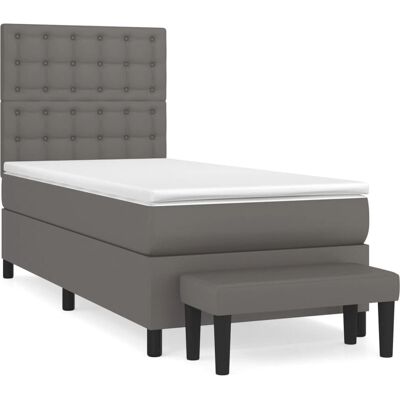 VidaXL Graues Bett mit Verstellbarem Kopfteil - Bett VidaXL Graues Bett mit Verstellbarem Kopfteil - Bett