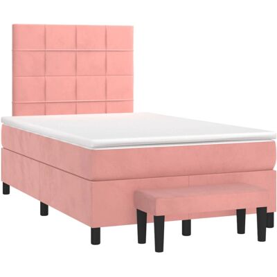 vidaXL Rosa Samt Bett mit Verstellbarem Kopfteil - Bett vidaXL Rosa Samt Bett mit Verstellbarem Kopfteil - Bett