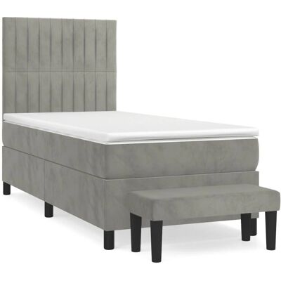 vidaXL Hellgraues Samtbetten - Bett vidaXL Hellgraues Samtbetten - Bett