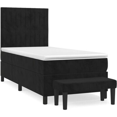 vidaXL Bett - Modell 3137949 - Samt, Schwarz, 100x200 cm - Bett vidaXL Bett - Modell 3137949 - Samt, Schwarz, 100x200 cm - Bett