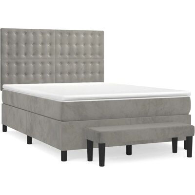 vidaXL 8638 hellgraues Samtbett - Bett vidaXL 8638 hellgraues Samtbett - Bett