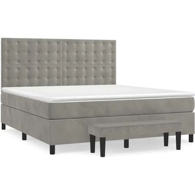 vidaXL Bett mit Matratze und Samt-Design - Bett vidaXL Bett mit Matratze und Samt-Design - Bett