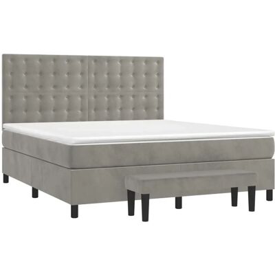 vidaXL Bett mit Matratze - Hellgrau - Bett vidaXL Bett mit Matratze - Hellgrau - Bett